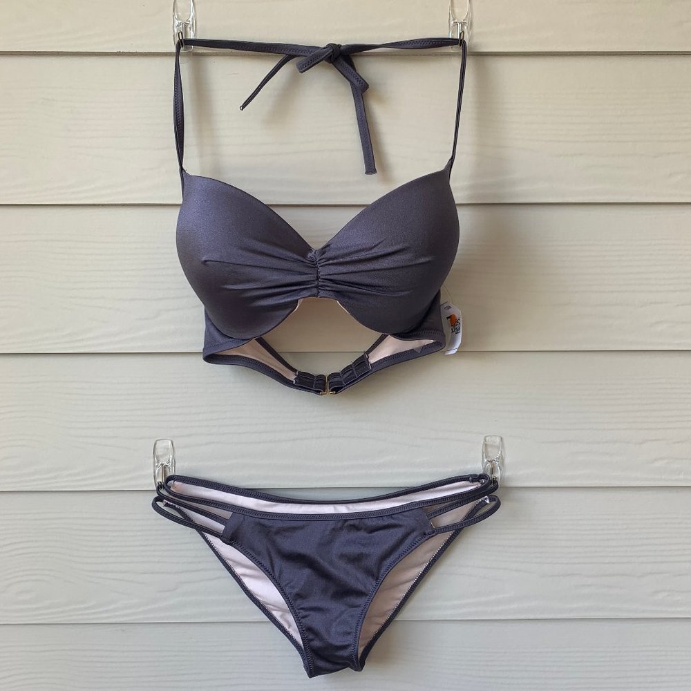 Metallic Purple Bikini Set